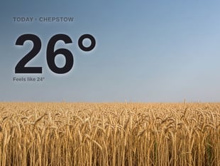 Chepstow: sunny day, high of 26°C