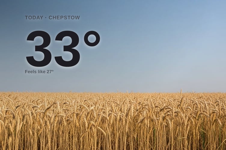 Chepstow weather: sunny Friday with little chance of rain and a high of 33°C