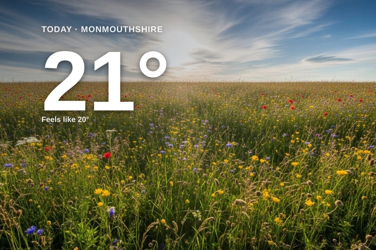Monmouthshire weather: partly cloudy Friday with little chance of rain and a high of 21°C
