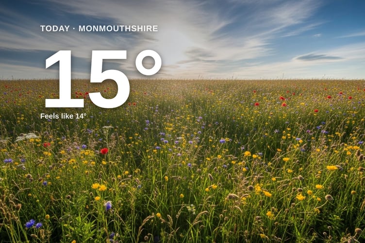Monmouthshire weather: partly cloudy Thursday with little chance of rain and a high of 15°C