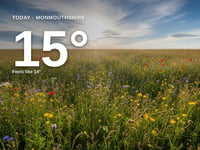 Monmouthshire: partly cloudy day, high of 15°C