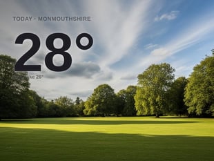Monmouthshire: partly cloudy, high of 28°C