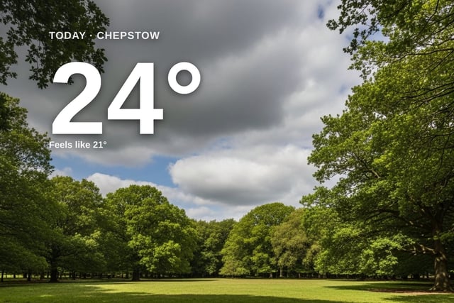 Chepstow: partly cloudy, high of 24°C