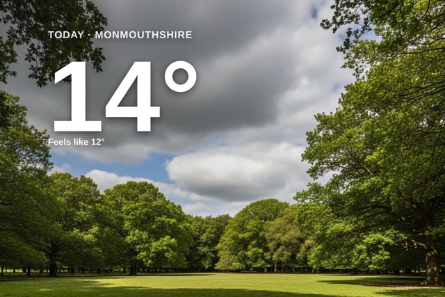 Monmouthshire: cloudy day, high of 14°C