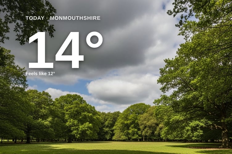 Monmouthshire weather: cloudy Thursday with rain expected and a high of 14°C
